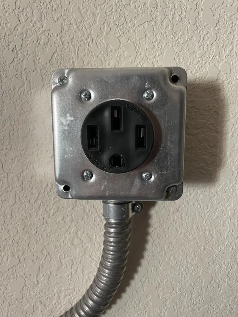 NEMA 14-50 outlet installed for Electrical Panel Upgrade in Woodhull